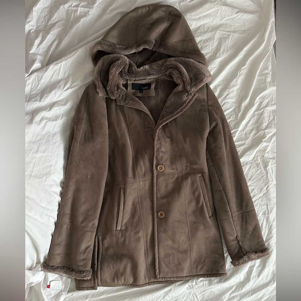 Utex Brown Teddy Jacket with Hood